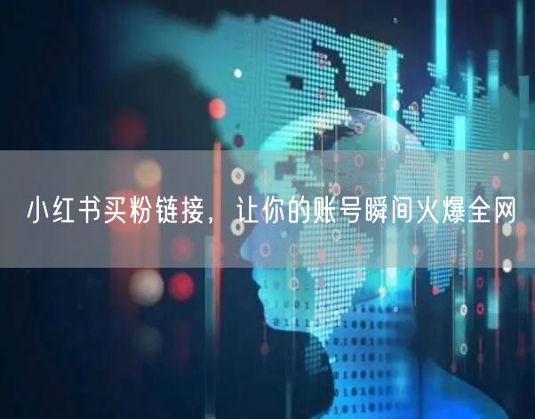 小红书买粉链接，让你的账号瞬间火爆全网